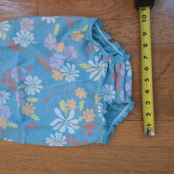 LITTLE CO BY LAUREN CONRAD BABY GIRLS BLUE FLORAL SHOULDER TIE ROMPER SIZE 24 MO - Picture 6 of 12